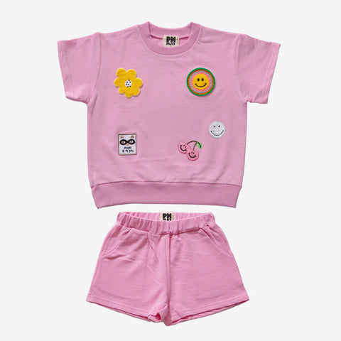 PETITE HAILEY PINK MULTI PATCHED SET