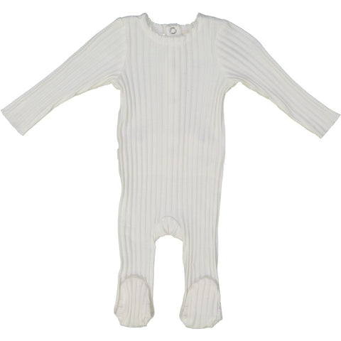 LIL LEGS WINTER WHITE WIDE RIBBED FOOTIE
